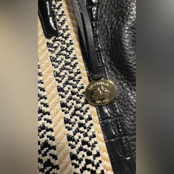Brahmin Black and Tan Striped Satchel Vivian in Saint Tropez/ Rare - Picture 10 of 14